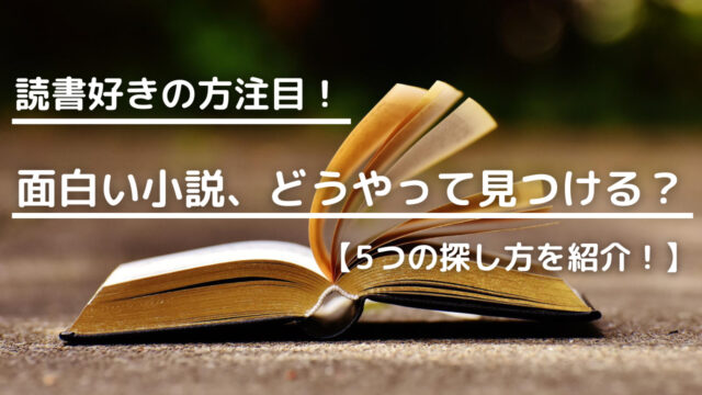 面白い小説を見つけるにはどうすればいい 5つの探し方を紹介 ミズキの生活応援ブログ